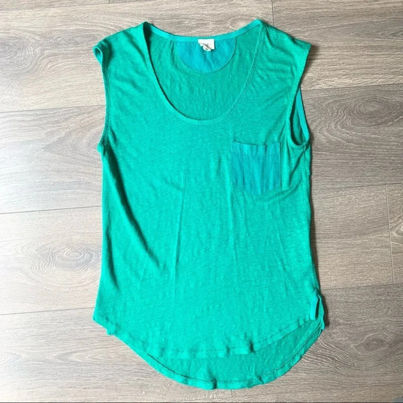 Aritzia Wilfred Free Linen Muscle T-shirt Tee Sleeveless Green Size XXS - Picture 5 of 10